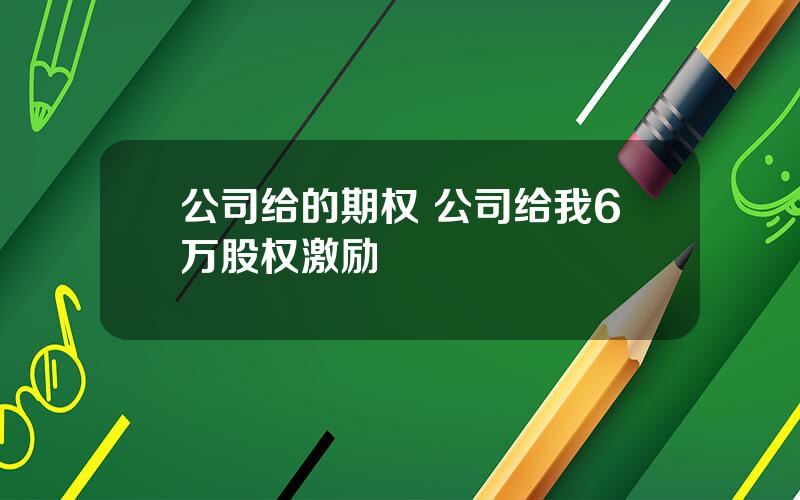 公司给的期权 公司给我6万股权激励